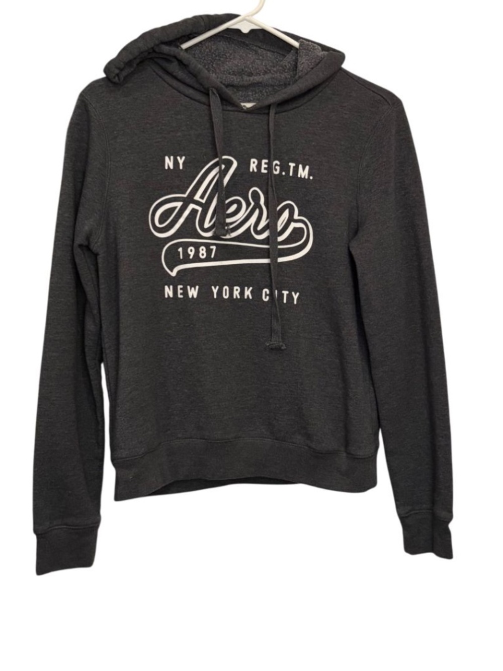 Aeropostale charcoal heather grey hooded sweatshirt